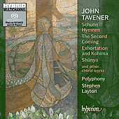 Album artwork for TAVENER: SCHUON HYMNEN AND OTHER CHORAL WORKS