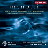 Album artwork for Menotti: Violin Concerto, Death of Orpheus
