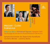 Album artwork for Concertos by Mozart, Korngold, and Gliere