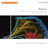 Album artwork for Textures; Works for Two Pianos by Debussy, Ligeti 