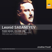 Album artwork for Sabaneyev: Piano Music, Vol. 1