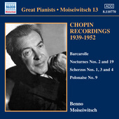 Album artwork for Great Pianists: Benno Moiseiwitsch Vol.13, Chopin