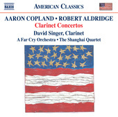Album artwork for Clarinet concertos by Copland and Aldridge