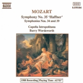 Album artwork for Mozart: Symphonies nos. 35, 34 & 39 (Wordsworth)