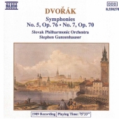 Album artwork for Dvorak: Symphonies nos. 5 & 7 (Gunzenhauser)