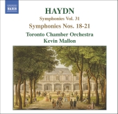 Album artwork for Haydn: Symphonies Vol 31 18-21 / Mallon, Toronto