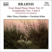 Album artwork for BRAHMS: FOUR HAND PIANO MUSIC / SYMPHONIES NOS. 3