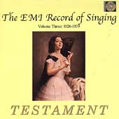 Album artwork for The EMI Record of Singing Vol 3 - 1926-1939