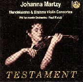 Album artwork for Johanna Martzy:  Violin Concertos