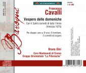 Album artwork for CAVALLI : VESPERO DELLE DOMENICHE